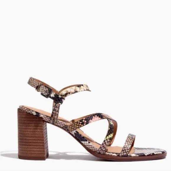 Madewell The Edie Sandals in Snake Embossed Leather 8.5 - Picture 2 of 10